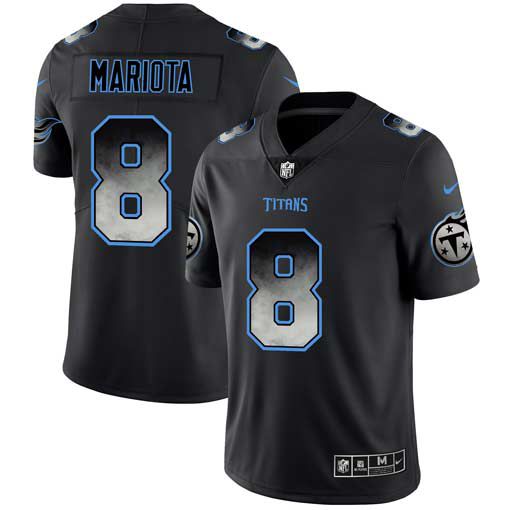 Men Tennessee Titans #8 Mariota Nike Teams Black Smoke Fashion Limited NFL Jerseys